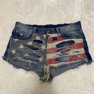 Ralph Lauren American Flag Denim Shorts, Size 30